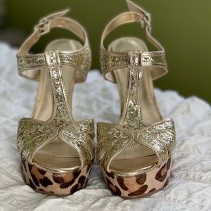 Guess Gold Glitter Heels